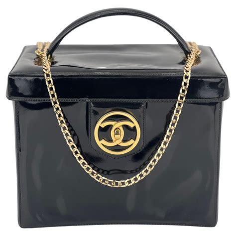 chanel black patent leather timeless vanity case|Chanel Patent Vanity .